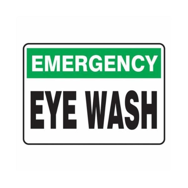 Accuform MFSD913VA Safety Sign, EMERGENCY EYE WASH, 10 X 14, Aluminum MFSD913VA - main